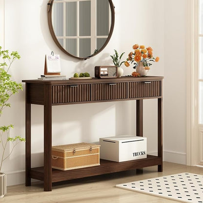 RUSTOWN Fluted Wood Console Table - Image 4