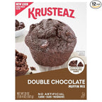 Krusteaz Muffin Mix, Double Chocolate Muffin Mix, Made with Real Chocolate Chips & No Artificial Flavors, Colors or Preservatives, 20 Ounce Box (Pack of 12)