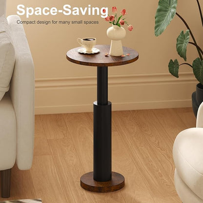 LAATOOREE Small Round Side Table, Accent Drink Coffee Table, Pedestal End Table - Image 2