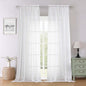 Sheer White Curtains 96 Inches Long 2 Panels Set, Solid Airy Voile Dual Rod by Lecloud
