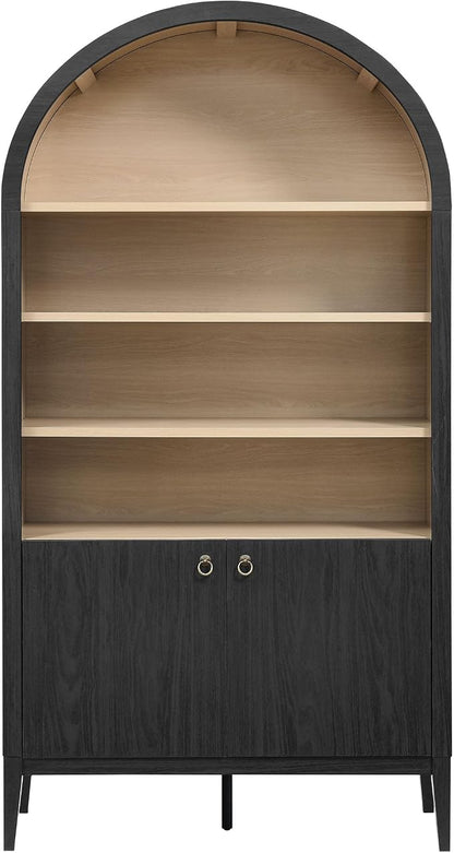 Modway Nolan Tall Arched Storage Display Cabinet in Black - Image 8