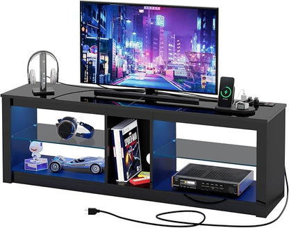 Bestier LED TV Stand for 55/60/65 Inch TV, Modern Gaming TV Console - Image 5