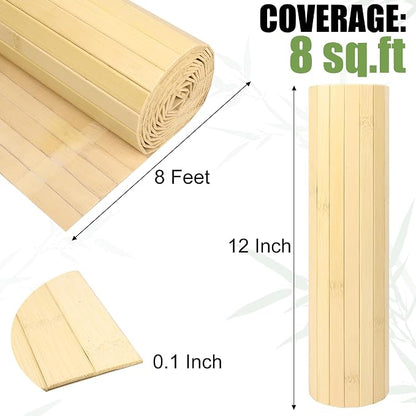 Bamboo Wall Panel for Interior Wall Decor, Renewable Pole Wrap Wainscoting Roll - Image 2