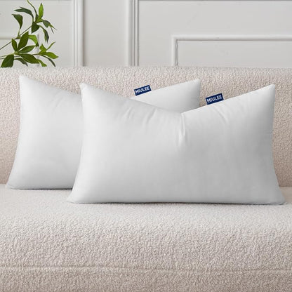 MIULEE Pillow Insert 12x20 Inch Set of 2 Decorative Throw Pillow Inserts | by MIULEE