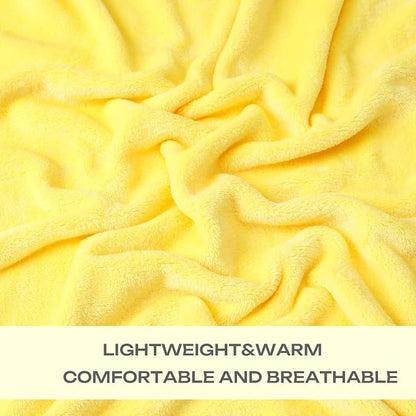 Yellow Fleece Plush Throw Blanket 90"x90"for Couch Sofa Fuzzy Cozy Flannel | - Image 4