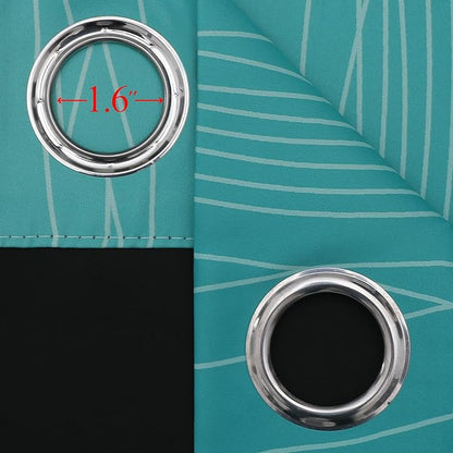 Teal and Grayish White Ombre Blackout Curtains - Image 7