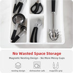 Magnetic Stainless Steel Measuring Cups & Spoons Set – 8-Piece Stackable Set with Engraved Measurements – Dishwasher Safe Baking Essentials