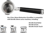 LILQ 58mm Bottomless Naked 2 Ears Portafilter Compatible with Breville Machines– Includes 18–20g Basket (Aluminum Flat, 58mm For Breville)