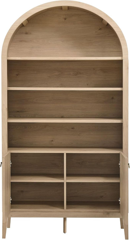 Modway Nolan Tall Arched Storage Display Cabinet in Light Oak - Image 9