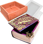 Wehous Resin Box Mold with Lid Book Shape Storage Box Silicone Molds for Epoxy Resin Concrete 3D Candle Holder Jewelry Trinket Container Succulent Plant Pot Mold DIY Art Casting Craft Home Decor