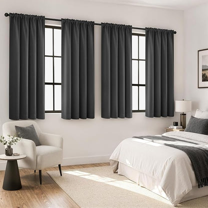 MIULEE Grey Blackout Curtains 4 Panels Set 72 Inch Length Bedroom | Thermal by MIULEE