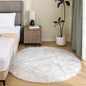 Latepis Circle Rugs 6.7ft for Living Room White by Latepis