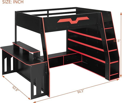 Full Size Wood Esports Loft Bed - Image 2