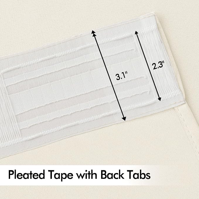MIULEE Birch Back Tab Blackout Curtains 52x96 Inch Long 2 Panels Set | Rod - Image 4