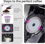 2 Pack Roogaluckeep Reusable Stainless Steel Coffee Pod Capsules, Stainless Steel Reusable K -Cups for Keurig, Refillable Coffee Filters for Keurig Family