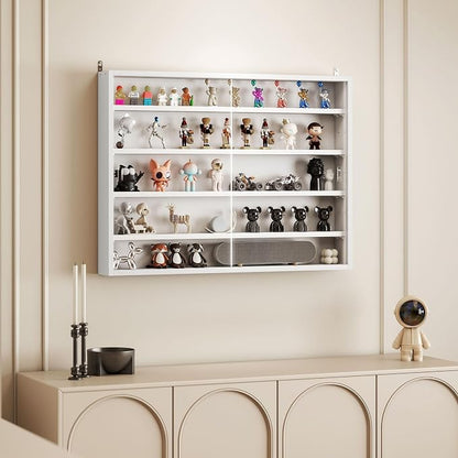HOMCOM 5-Tier Display Cabinet, Glass Door Cabinet - Image 8