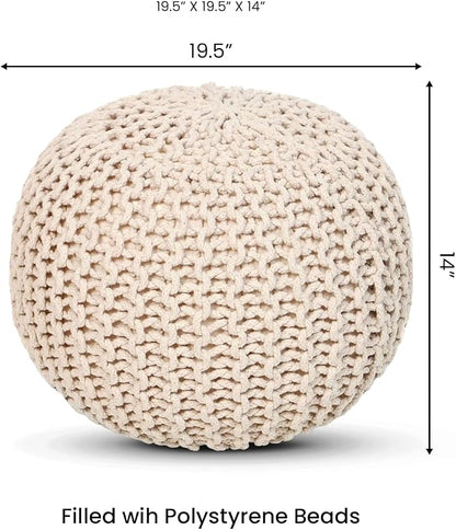 REDEARTH Round Pouf Ottoman - Image 3