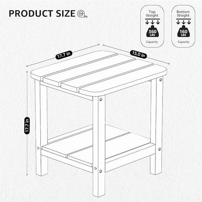 SERWALL Double Adirondack Side Table End Table Set of 6- Tiffany - Image 2