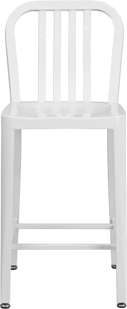 Flash Furniture Gael Commercial Grade 2 Pack 24" High White Metal - Image 8