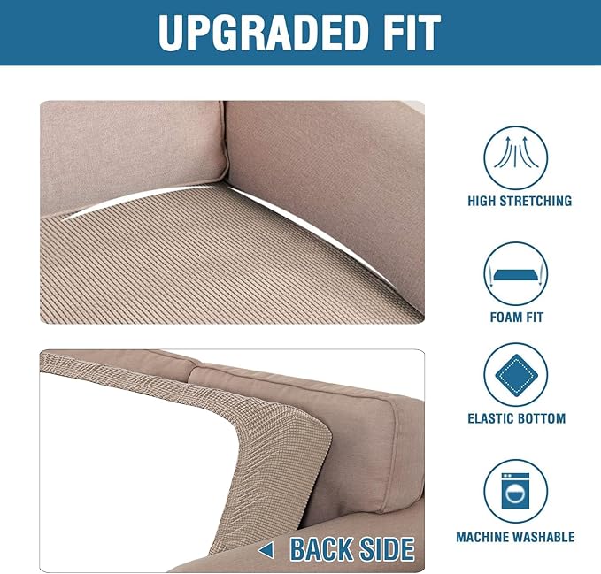 H.VERSAILTEX Super Stretch Individual Seat Sofa Covers Couch Slipcover Sets - Image 6