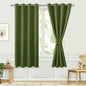Blackout Curtains for Bedroom, Olive Green, 52 x 63 Inch 2 Panels | Thermal by Hiasan
