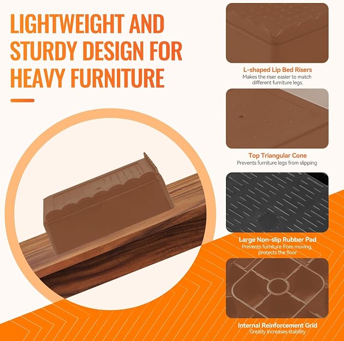 shouwuhho Furniture Risers, 6 Pack Bed Risers - Image 5