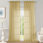 Gold Sheer Curtains 120 Inches Long 2 Panels Set, Airy Lightweight Sheer Gold by OWENIE