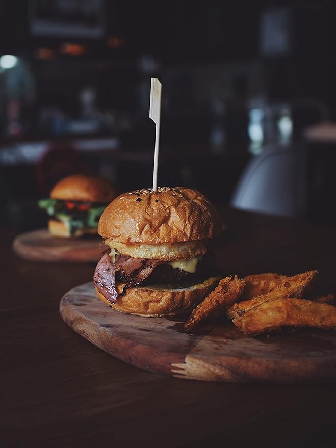 200 Count | KingSeal Natural Green Bamboo Wood Paddle Picks, Skewers for Appetizers and Cocktails, 4.5 Inches - 2 Packs of 100