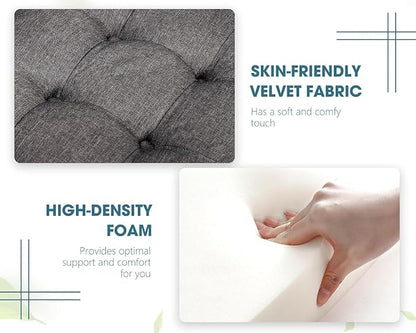 36" Large Square Ottoman with Storage, Tufted Upholstered Storage Ottoman with - Image 5