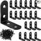 20PCS Black L Brackets, Stainless Steel Corner Brace by DOUDOULE
