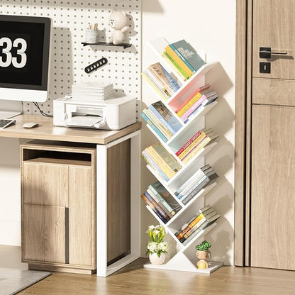 SHEEPAM 10 Tier Tree Book Shelf, Floor Standing Wood Bookshelf - Image 6