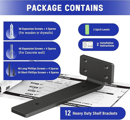 Goovilla Shelf Bracket, Heavy Duty Floating Shelf Brackets 8 inch Long - Image 7