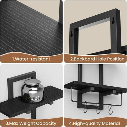 Creso hom Floating Shelves, Hanging Bathroom Shelves 2-Tier, Wall Mounted - Image 5