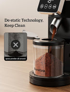 Neretva Burr Coffee Grinder, 2 in 1 Professional Espresso Grinder Stainless Steel Suit 51~58mm Portafilter Coffee Bean Grinder 30 Precise Setting & Anti-Static for Espresso/French Press/Drip/Cold Brew