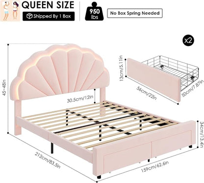 HIFIT Queen Upholstered Smart LED Bed Frame - Image 2
