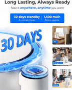 Waterdrop 0 TDS Glass Rechargeable Water Filter Dispenser, 4-Stage Zero TDS Electric Instant Pitcher, Reduce Chlorine, Lead, Copper, Large 22-Cup Countertop Water Filtration System, with 1 Filter
