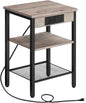 HOOBRO Side Table with Charging Station and USB Port, Small End Table by HOOBRO