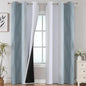 Stone Blue and Greyish White Blackout Curtains by ESTELARTEXTILER