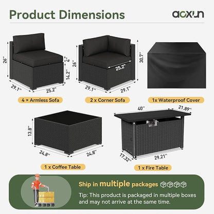 Aoxun 8 Piece Patio Furniture Set - Image 2