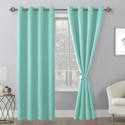 Blackout Curtains for Bedroom, 52 x 84 Inches Long, 2 Panels, Aqua | Thermal - Image 8
