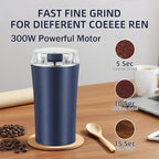 Electric Coffee Grinder, coffeeBean and Spice Grinder,300w powerful power portable With Heavy-DutyStainless Steel Grind Blades