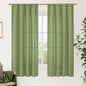 Green Linen Curtains 63 inch Length by LAMIT