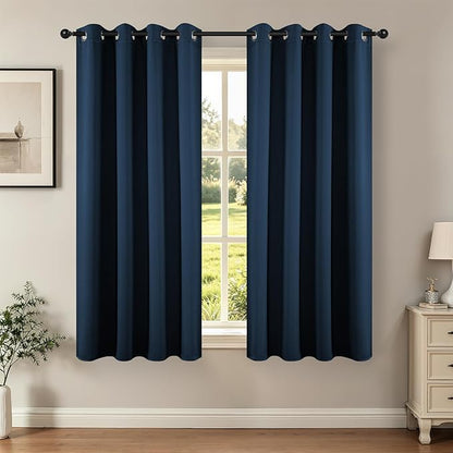 Joydeco Blackout Curtains 63 Inch Length 2 Panels Set, Thermal Insulated Long by JOYDECO