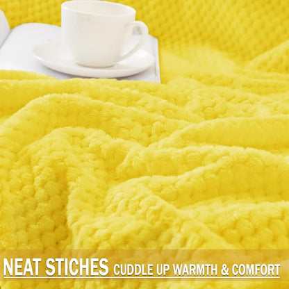 Exclusivo Mezcla Soft Waffle Fleece Bed Blanket Queen Size, Cozy Flannel - Image 7