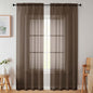Sheer Chocolate Curtains for Bedroom Living Room 90 Inches Long 2 Panels Set by WelvetBLK