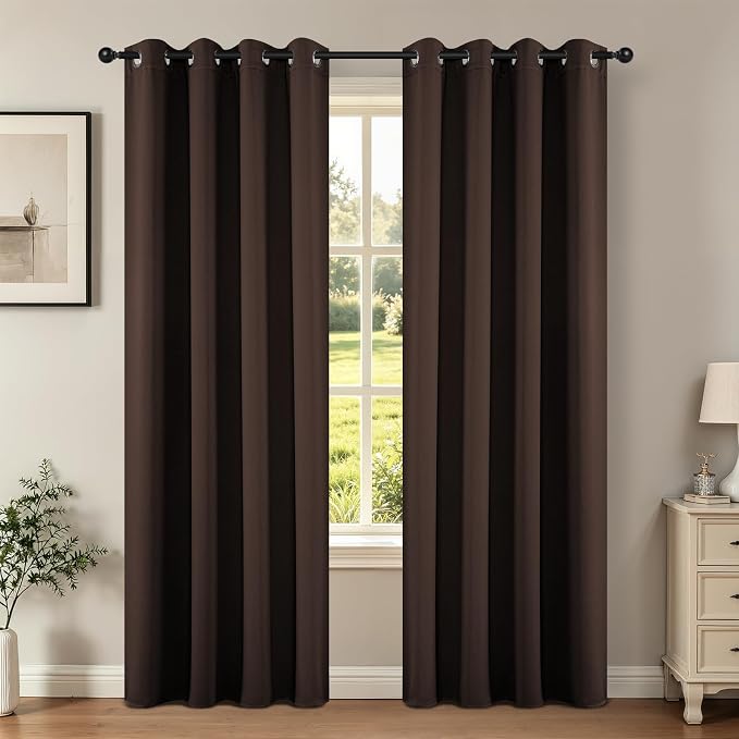 Joydeco Blackout Curtains 84 Inch Length 2 Panels Set, Thermal Insulated Long by JOYDECO