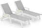 SERWALL Textilene Patio Chaise Lounge Chair Set of 2, 5 Positions Outdoor by SERWALL