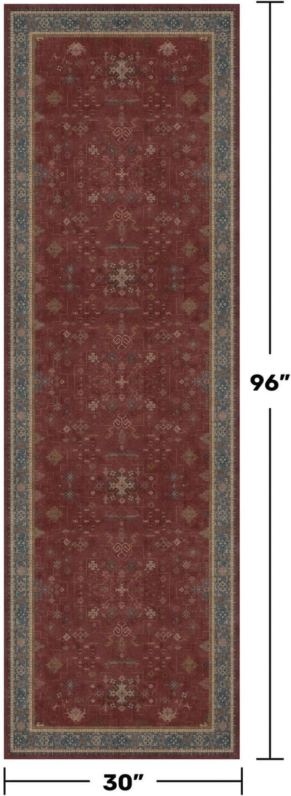 Dark Red 2'6''x8' Wide Hallway Runner Rug - Image 2