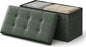 SONGMICS HOME Storage Ottoman, Removable Lid, Foldable Foot Stool, PU Leather by SONGMICSHOME