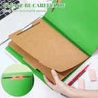 48 Pcs Classification Folders Letter Size, 2 Divider Pressboard File Folders with 3. 5 Inch Expansion, 2 Prongs Fastener, Heavy Duty Office File Organizers for Teachers, Medical (Green)